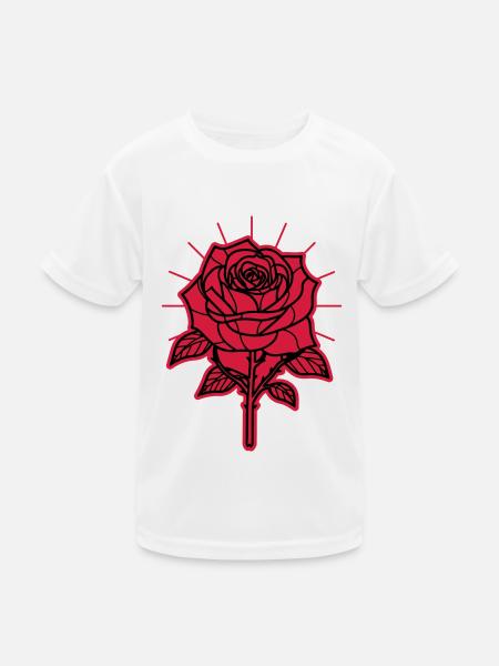 Rose Flower Thorns - Kids Functional T-Shirt - white - Front