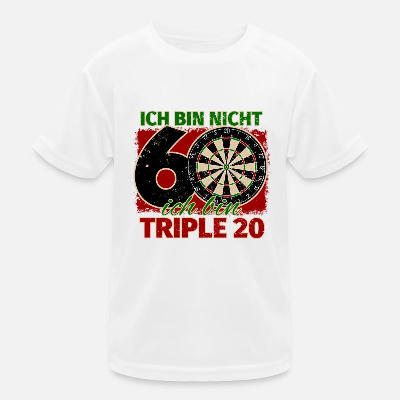 Ich bin nicht 60 ich bin Triple 20 Geburtstag Dart Kinder Funktions-T-Shirt