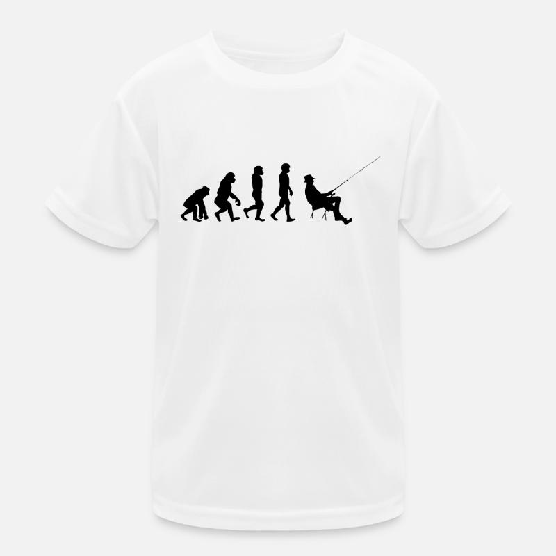 Evolution Pêcheur - T-shirt sport Enfant - blanc
