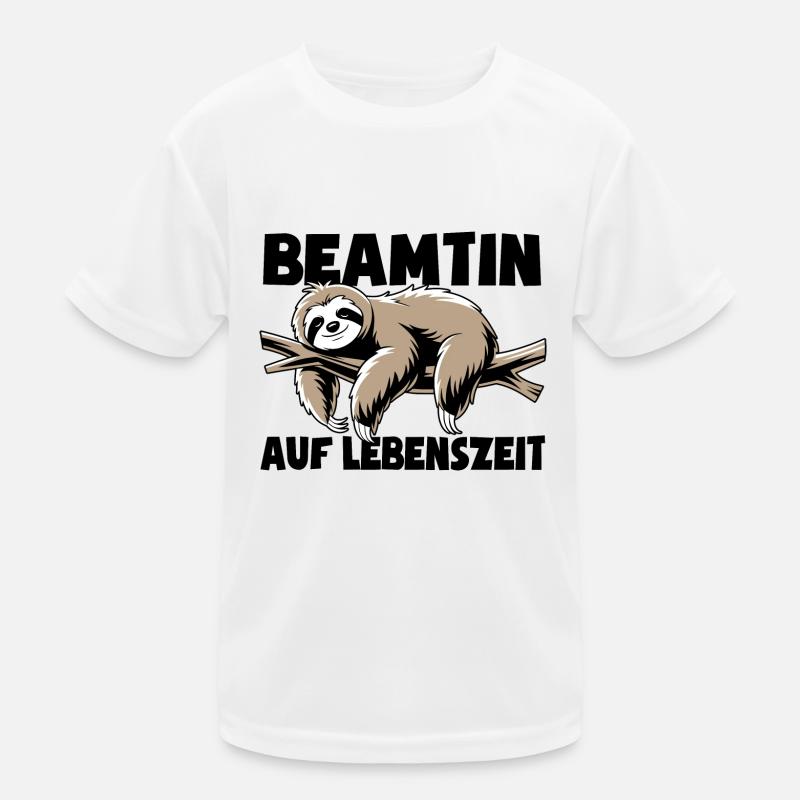 Faultier Beamtin auf Lebenszeit - Spruch Kinder Funktions-T-Shirt