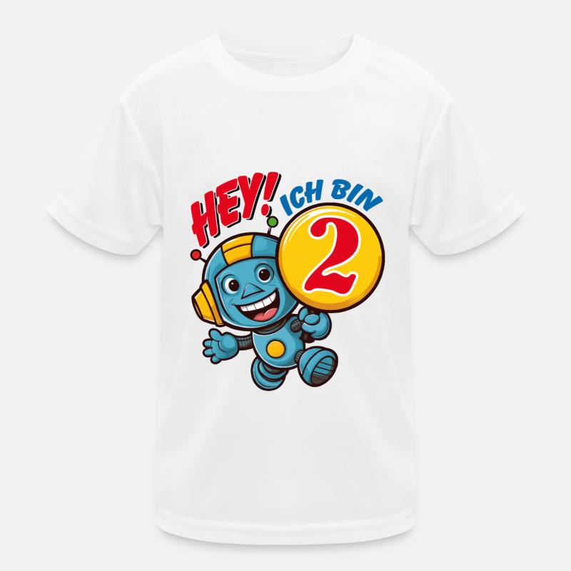 Zwei Jahre kleiner Roboter Kindergeburtstag Kinder Funktions-T-Shirt