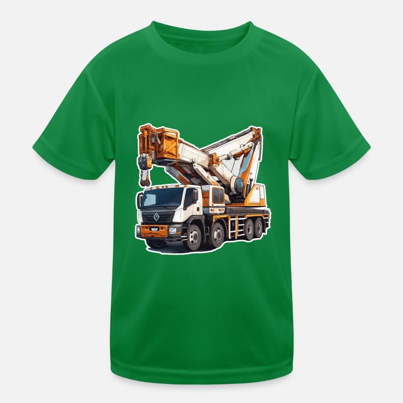 Kran / Baustelle / Seilwinde / Kransystem Kinder Funktions-T-Shirt