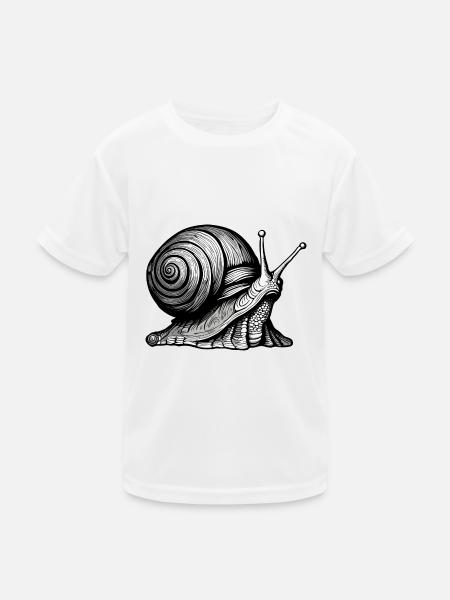 Schnecke / Tier / kriechen / Schleimig / langsam - Kinder Funktions-T-Shirt - Weiß - Vorne