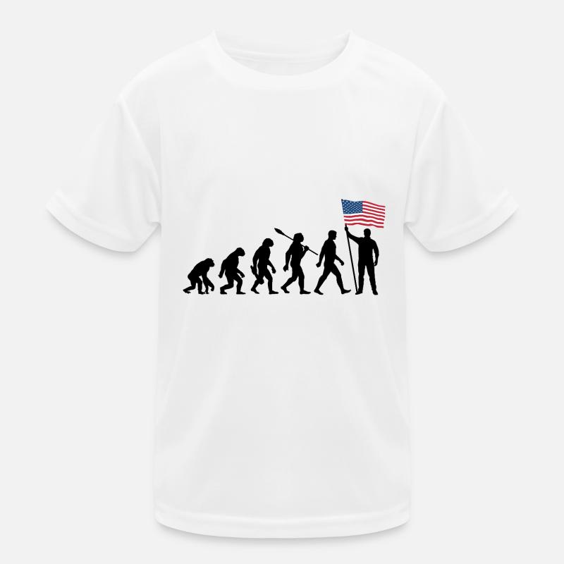 America - USA - Evolution - Flag - Nation Kids Functional T-Shirt