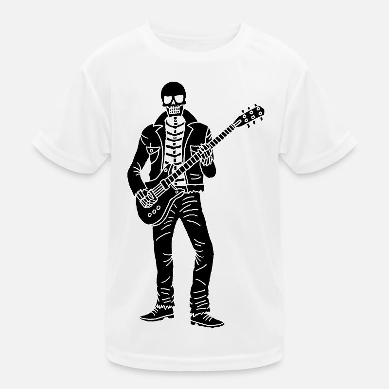 Gitarrist Skeleton (Schwarz) Kinder Funktions-T-Shirt