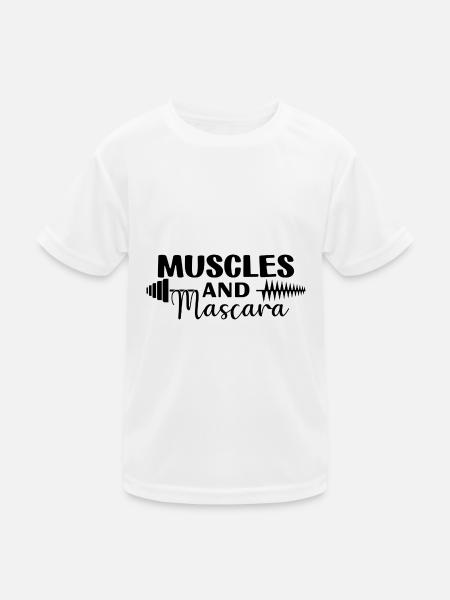 Muskeln und Mascara - Kinder Funktions-T-Shirt - Weiß - Vorne