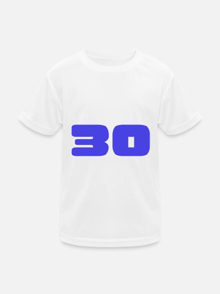 30. 30 JAHRE. 30-JÄHRIGES JUBILÄUM. GEBURTSTAG 30 JAHRE. - Kinder Funktions-T-Shirt - Weiß - Vorne