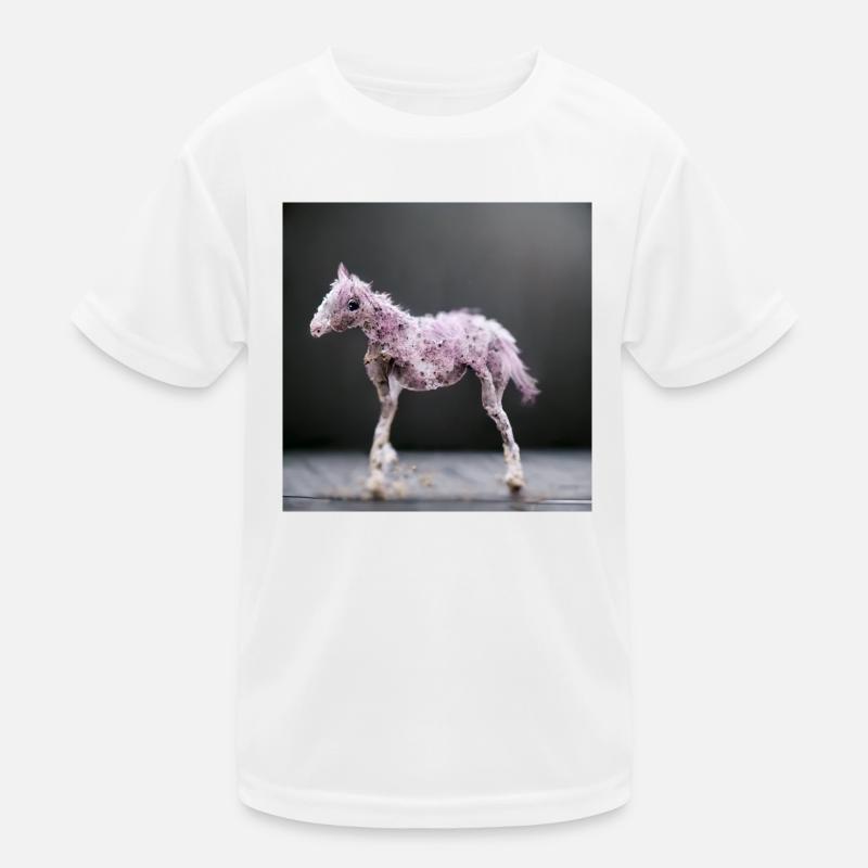 Baby Pferd Rosa Grau Springen Kinder Funktions-T-Shirt