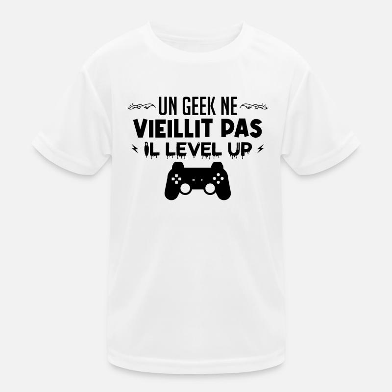 Un geek ne vieilli pas... Il level up T-shirt sport Enfant