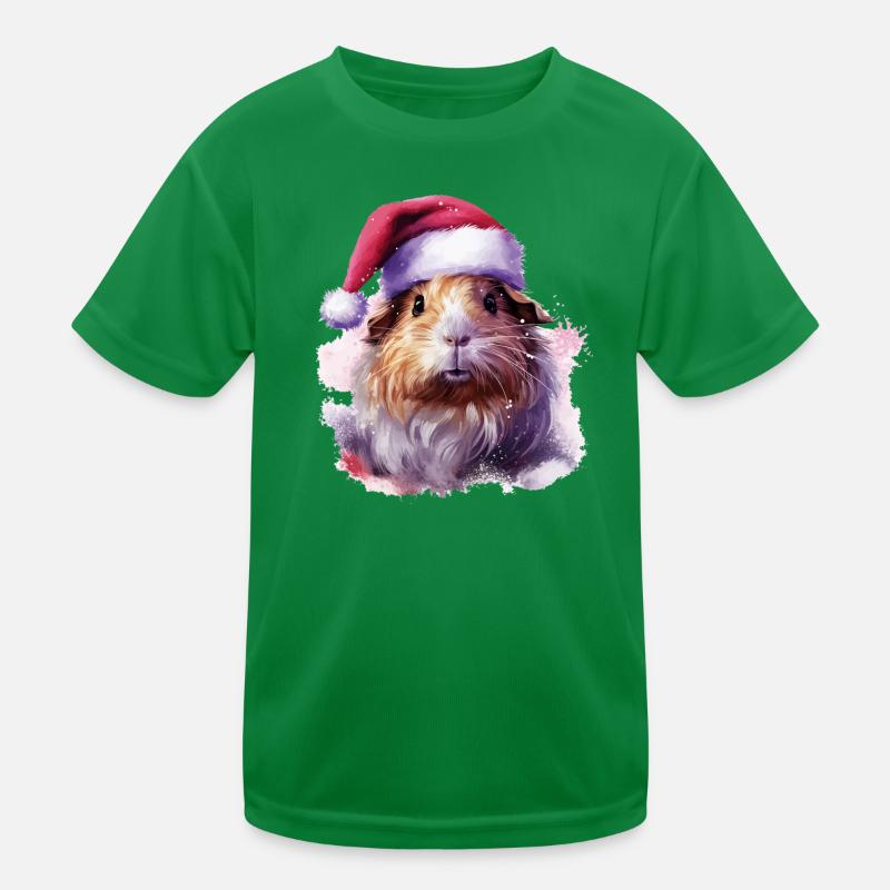 Cochon d’Inde avec chapeau de Père Noël T-shirt sport Enfant