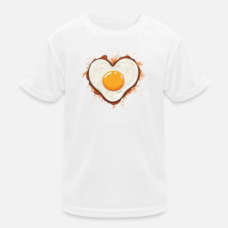 Fried egg with heart Kids Functional T-Shirt