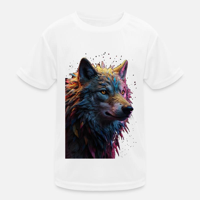Wolf Wolfskopf Raubtier Geschenk Kinder Funktions-T-Shirt