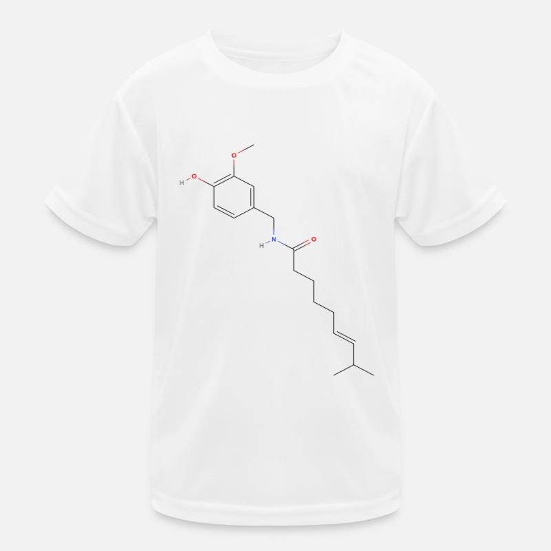 Molécule de capsaïcine - Formule structurale colorée T-shirt sport Enfant