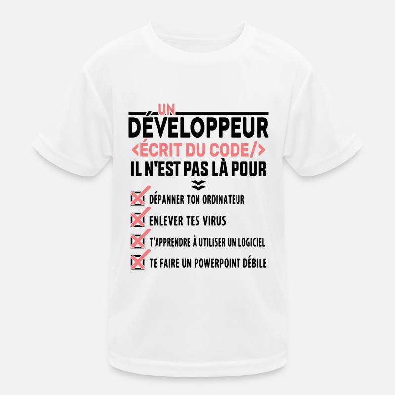 Un Développeur Écrit du Code Cadeau T-shirt sport Enfant