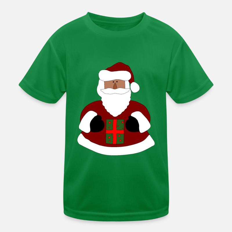 Weihnachtsmann mit Geschenk Kinder Funktions-T-Shirt