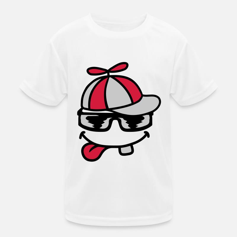 Comic Face Propeller Cap Wind Turbine Kids Functional T-Shirt