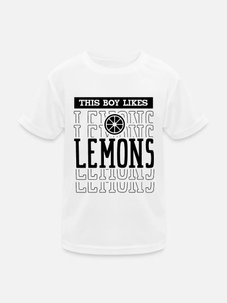 Junge mag Zitronensaft Limonade Sommerfrüchte - Kinder Funktions-T-Shirt - Weiß - Vorne