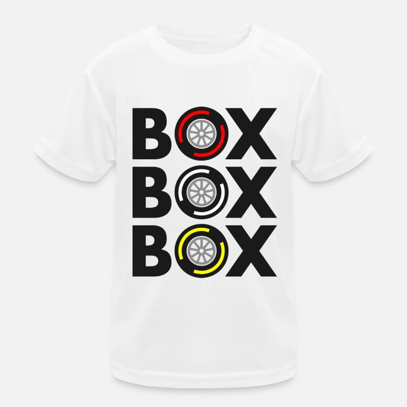 "Box Box Box" Grand Prix Tyre Compound Design Kids Functional T-Shirt