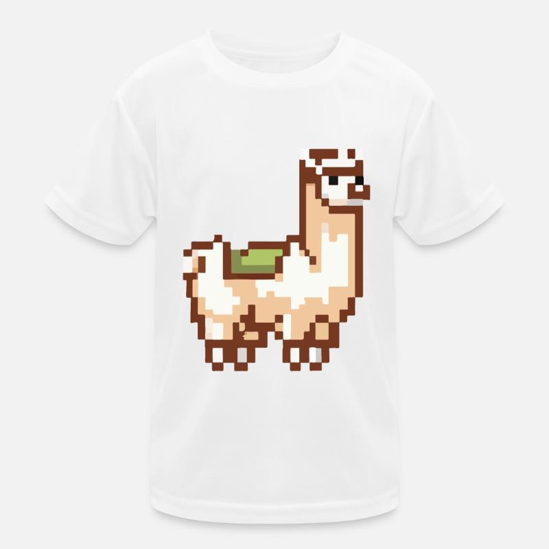 Pixel Alpaka Lama Pixel Kunst Geschenkidee Kinder Funktions-T-Shirt