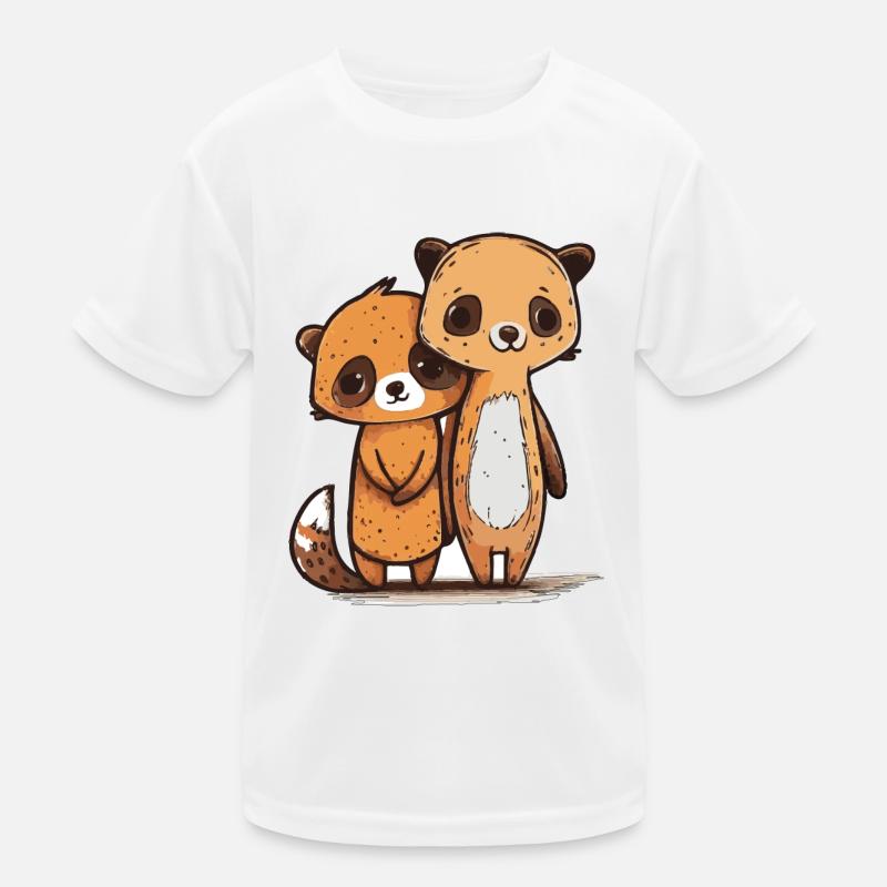 Comic Cute Kawaii Sticker Bear, Suricate, Ami T-shirt sport Enfant