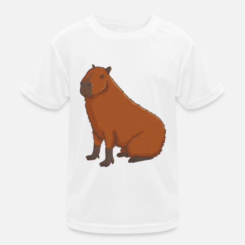 Capybara sitzt Kinder Funktions-T-Shirt