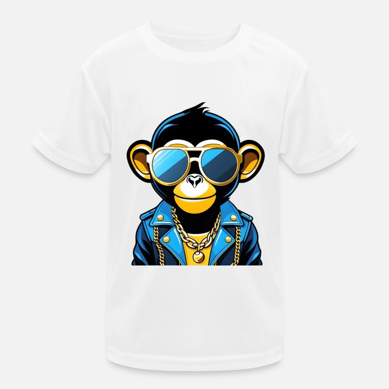 Affe mit Sonnenbrille Kinder Funktions-T-Shirt