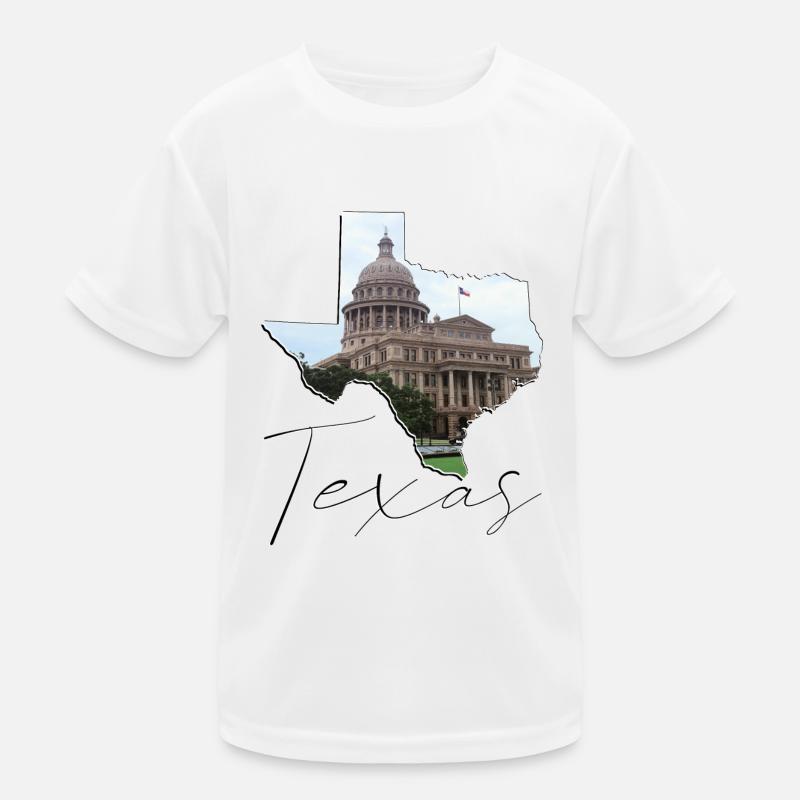 Texas State Capitol in Texas State Map TX Kids Functional T-Shirt