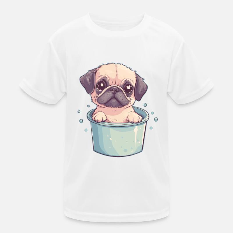 Mops Bad Kinder Funktions-T-Shirt
