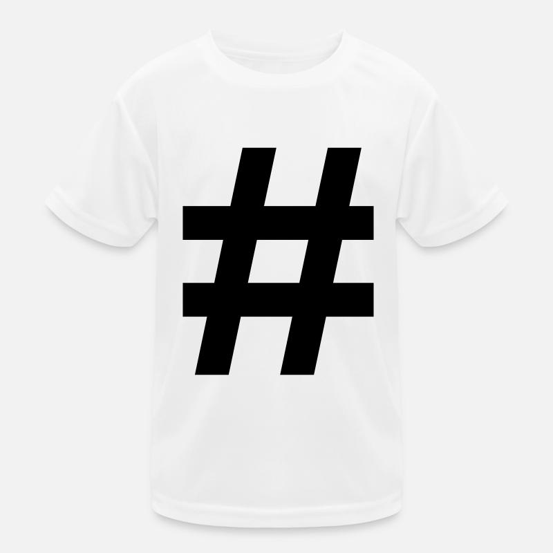 Rhombus Hashtag # - Kids Functional T-Shirt - white