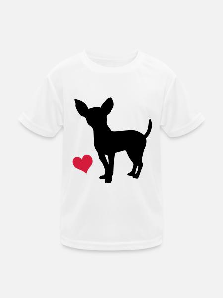 Chihuahua - Kinder Funktions-T-Shirt - Weiß - Vorne