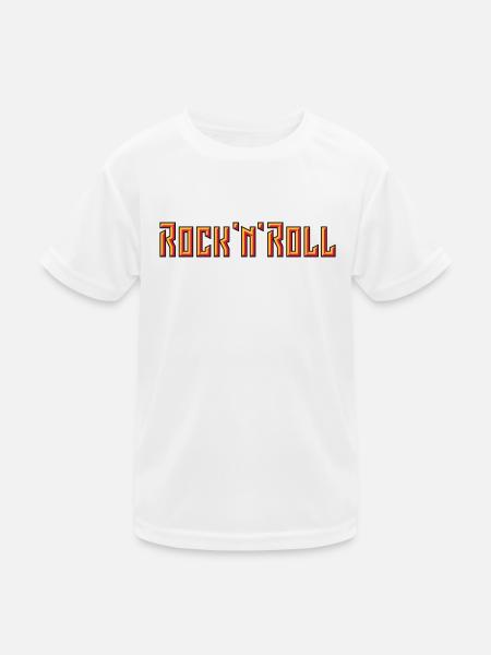 Rock ’n’ Roll Lettering (3D / 3C) - Kids Functional T-Shirt - white - Front