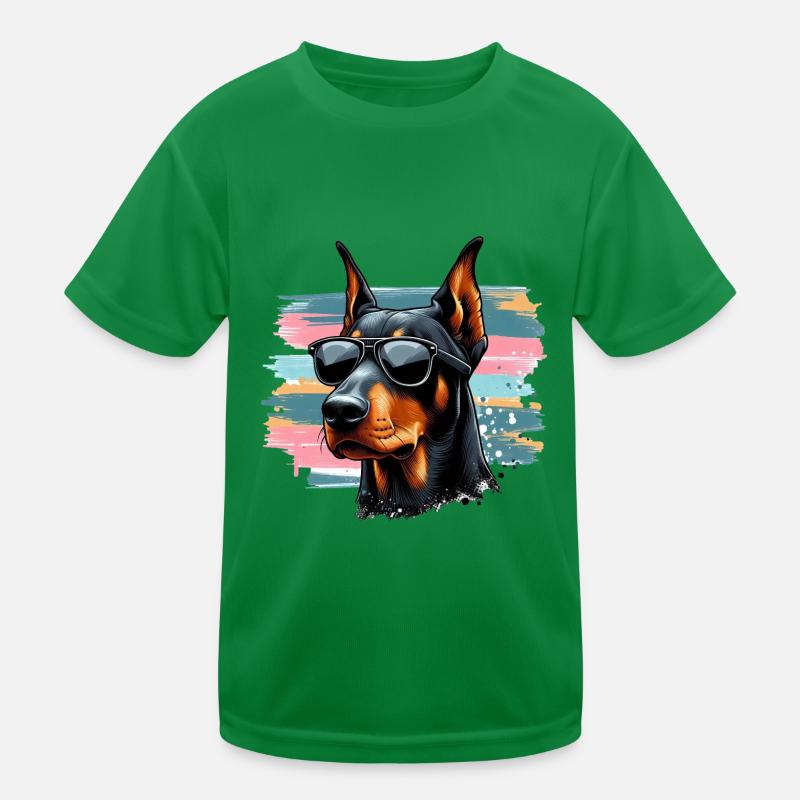 Doberman chiot Splash Art T-shirt sport Enfant