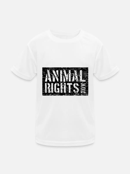 ANIMAL RIGHTS NOW VEGAN - Kinder Funktions-T-Shirt - Weiß - Vorne
