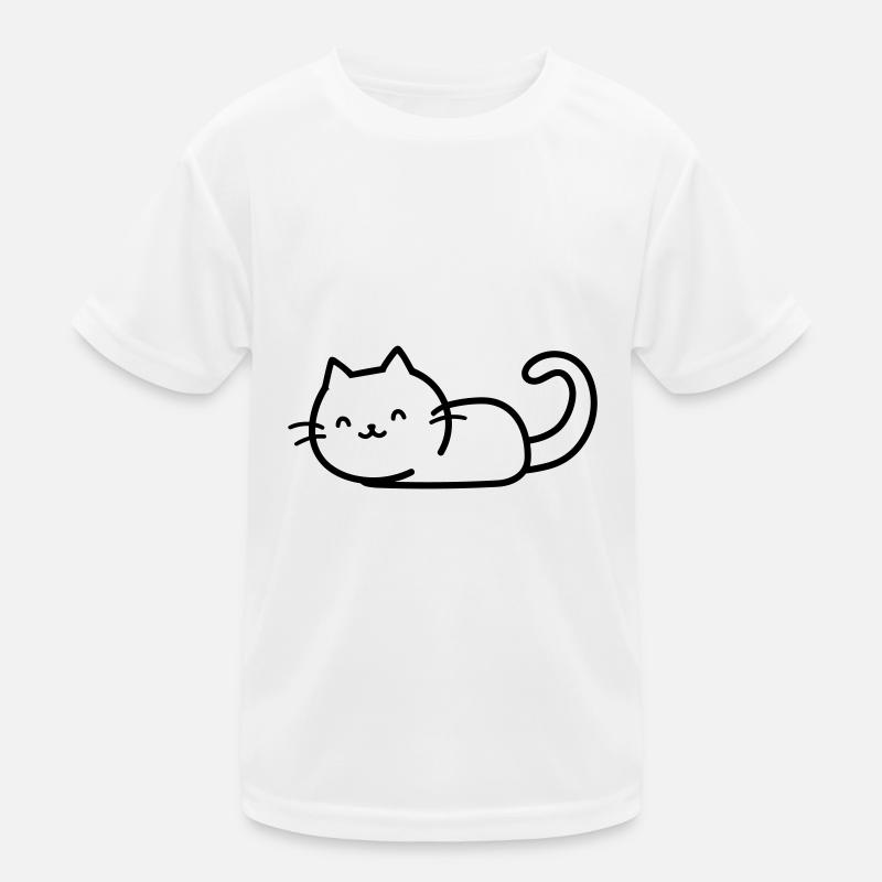 Katze - Kinder Funktions-T-Shirt - Weiß