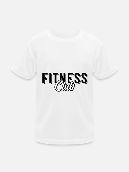 Fitness Club - Kinder Funktions-T-Shirt - Weiß - Vorne