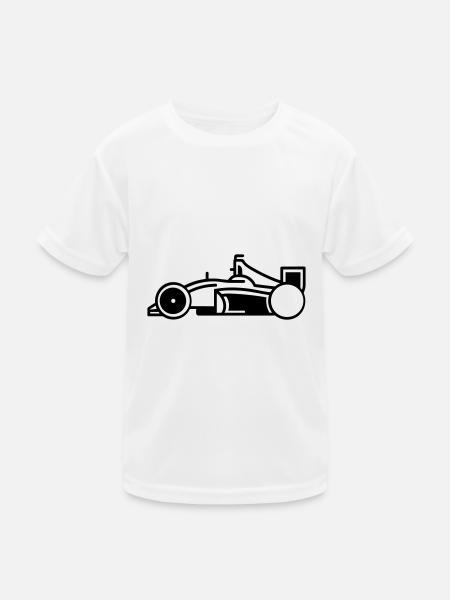 F1-Rennwagen - Kinder Funktions-T-Shirt - Weiß - Vorne