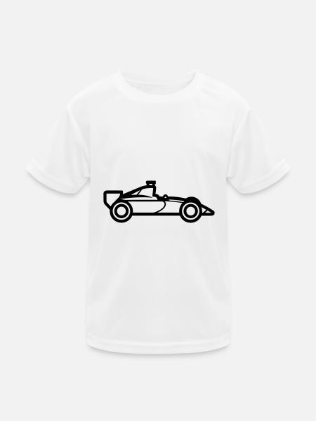 F1-Rennwagen - Kinder Funktions-T-Shirt - Weiß - Vorne