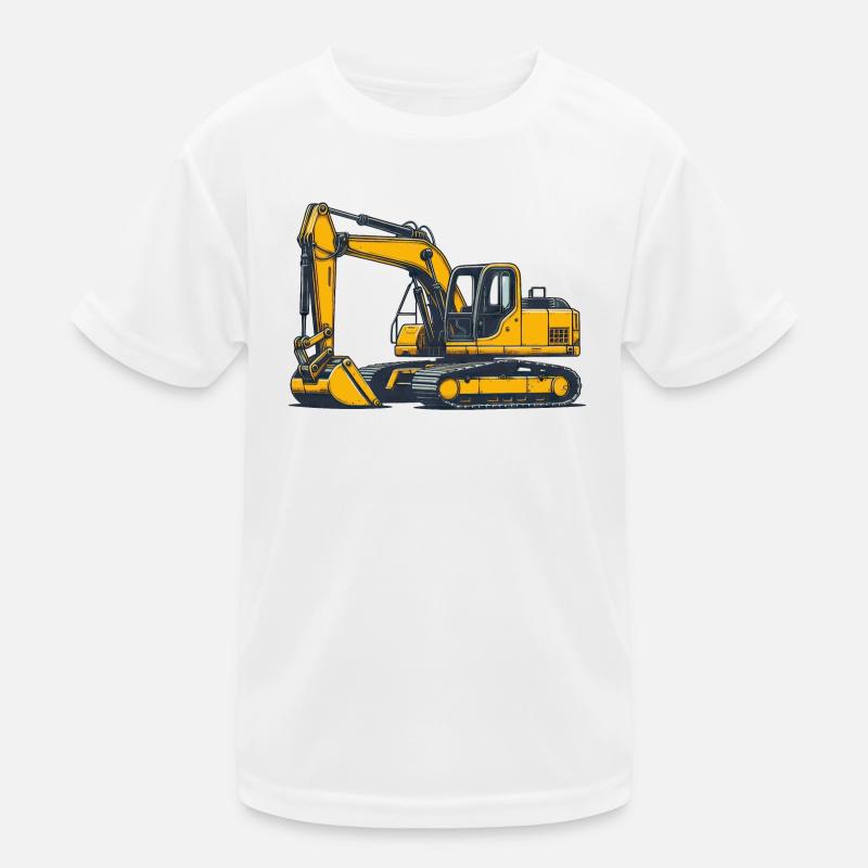 Gelber Bagger Kinder Funktions-T-Shirt