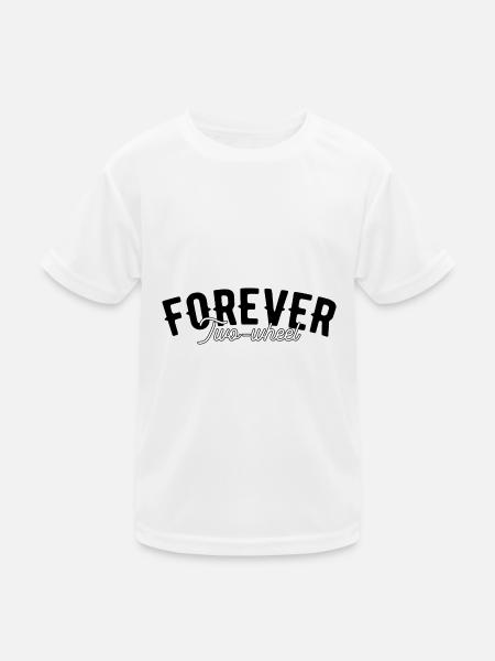 Forever two wheel - Kids Functional T-Shirt - white - Front