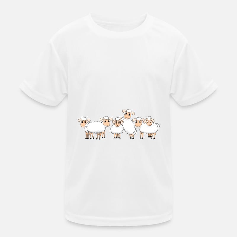 Schäfchen - Kinder Funktions-T-Shirt - Weiß