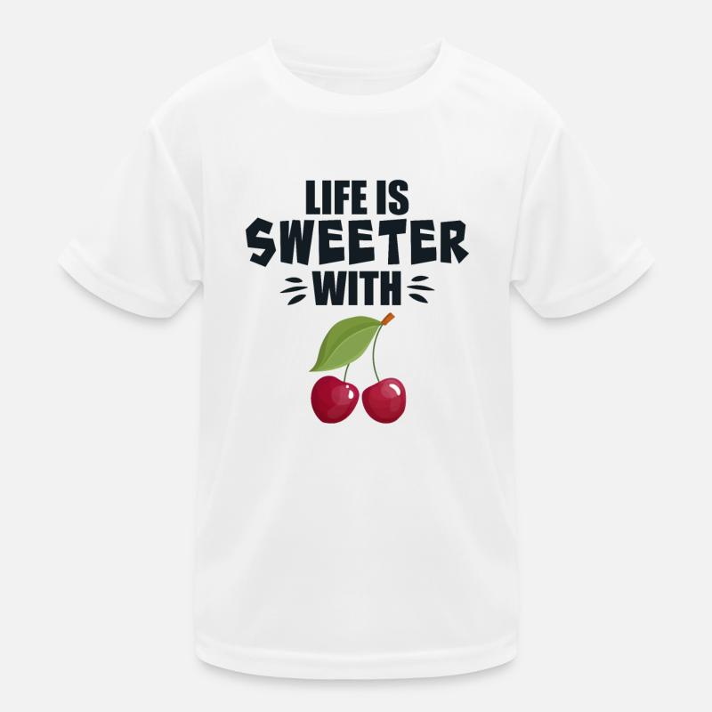 Life Is Sweeter With Cherry Kids Functional T-Shirt