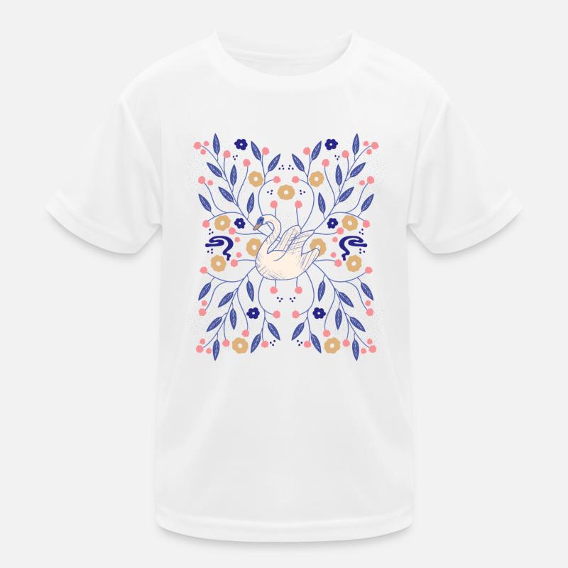 Schwan Dekor Kinder Funktions-T-Shirt