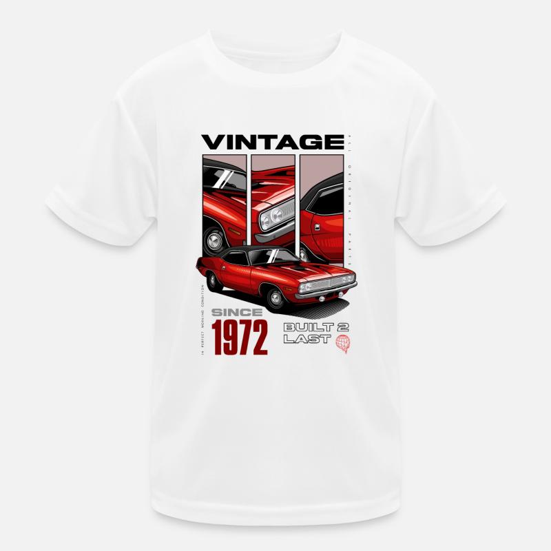 Ich bin nicht alt, ich bin ein Oldtimer, Oldtimer Jahrgang 1972 - Kinder Funktions-T-Shirt - Weiß