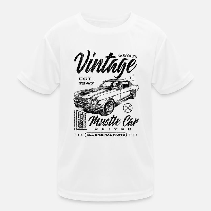 Ich bin nicht alt, ich bin Oldtimer Oldtimer Jahrgang 1947 - Kinder Funktions-T-Shirt - Weiß