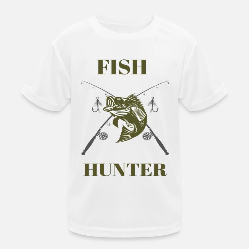 Fish Hunter Tshirt Angler Geschenk Kinder Funktions-T-Shirt