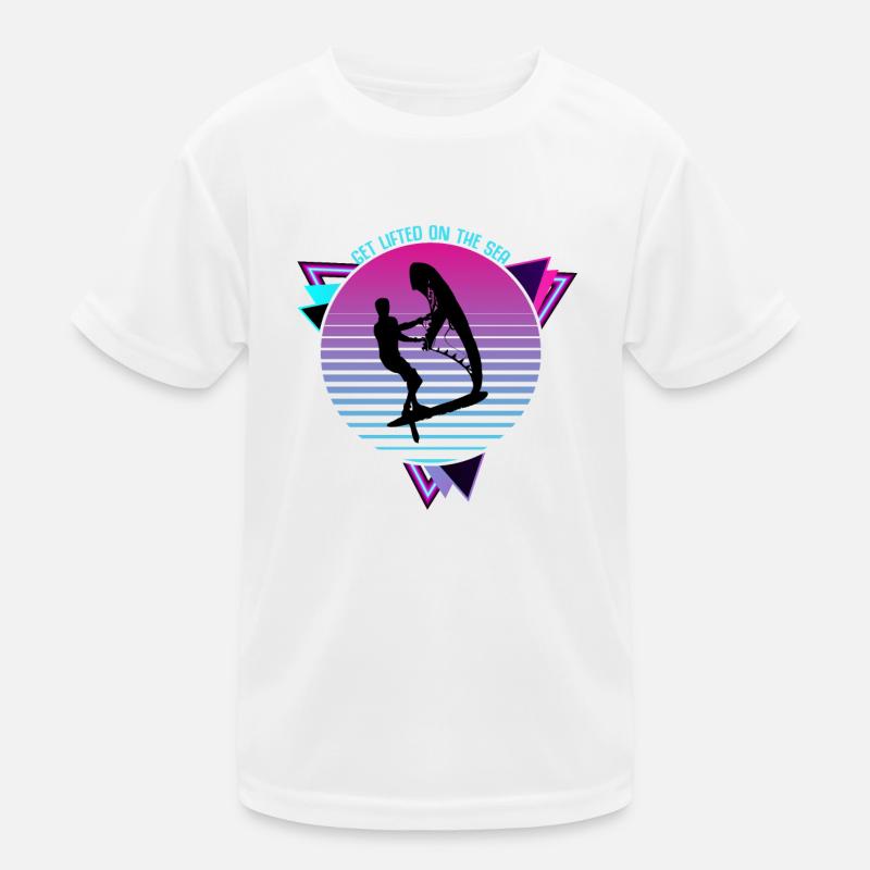 Hydrofoil Wingfoil Synthwave Foil Wing Wingfoiling Kids Functional T-Shirt