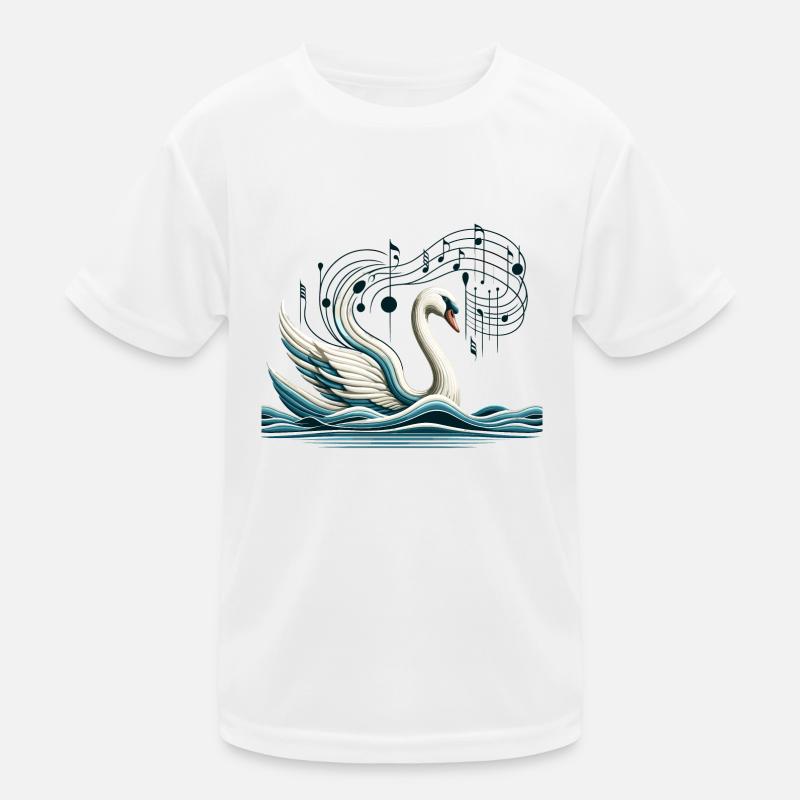 Cygne élégant avec des notes de musique Art Design T-shirt sport Enfant