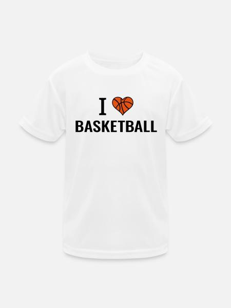 I love Basketball Basketball Gift Idea - Kids Functional T-Shirt - white - Front