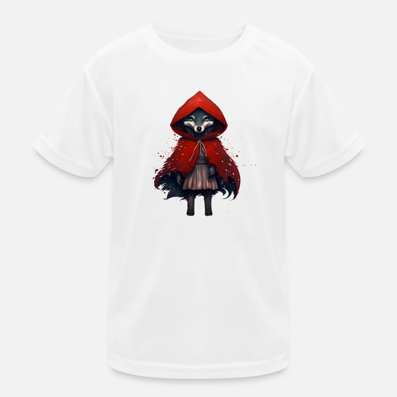 Wolf with red cloak Kids Functional T-Shirt
