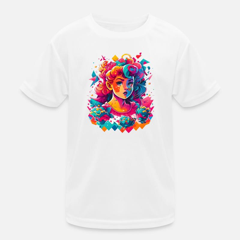 Synthwave Mädchen Kinder Funktions-T-Shirt